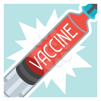 Syringe and vaccine medical conceptual abstract illustration.
