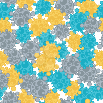 Medical seamless pattern with abstract viruses and microbes.