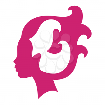 Woman silhouette concept emblem of beauty or hairdressing salon.