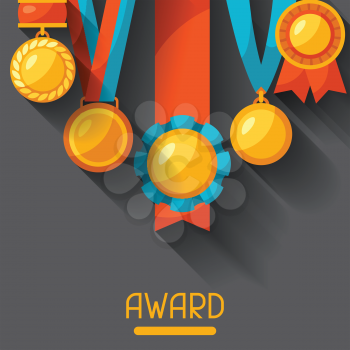 Sport or business background with medal award.