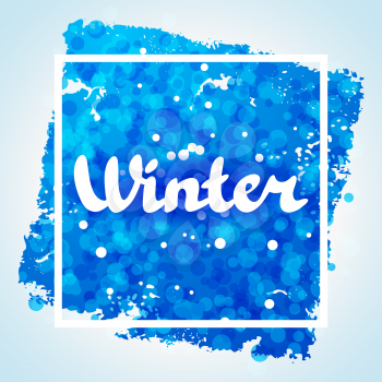 Winter abstract background design with snowflakes and snow.