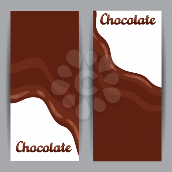 Set of vertical banners with chocolate flow.