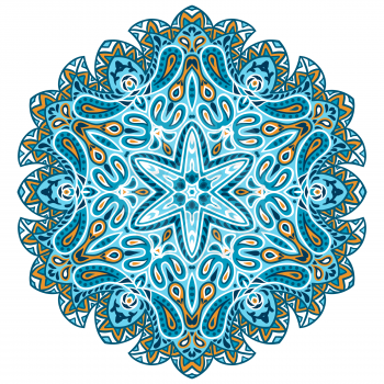 Indian ethnic round ornament. Mandala. Hand drawn decorative element.