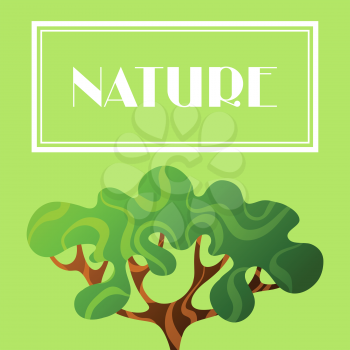 Background with abstract stylized tree. Natural illustration.