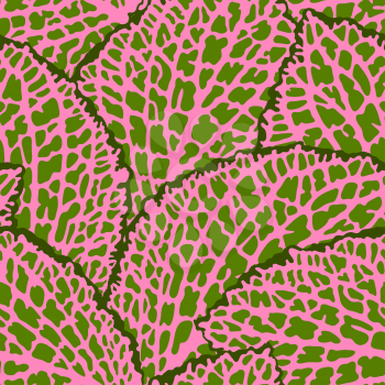 Seamless pattern with decorative leaves. Natural detailed illustration.
