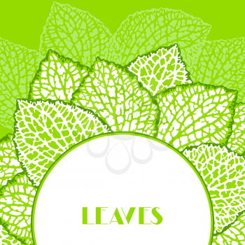 Background with decorative leaves. Natural detailed illustration.