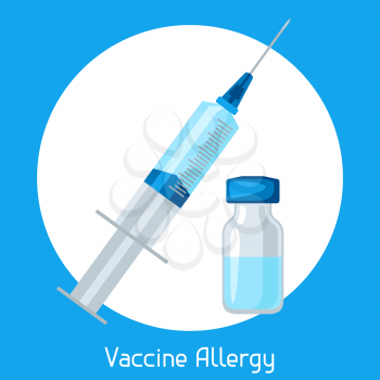 Vaccine allergy. Vector illustration for medical websites advertising medications.