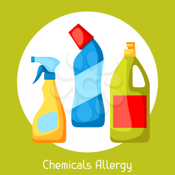 Chemicals allergy. Vector illustration for medical websites advertising medications.