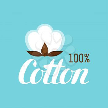 Cotton label. Emblem for clothing and production.