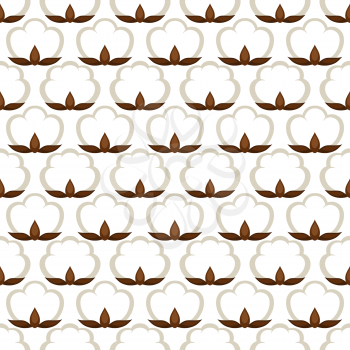 Seamless pattern with cotton bolls. Stylized illustration.