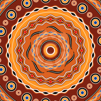Ethnic circle background design. Australian traditional geometric ornament.