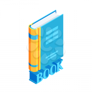 Isometric book icon. Education or bookstore illustration in flat design style.