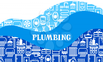 Plumbing background design. Illustration for sanitary engineering shop. Sale, service and installation.