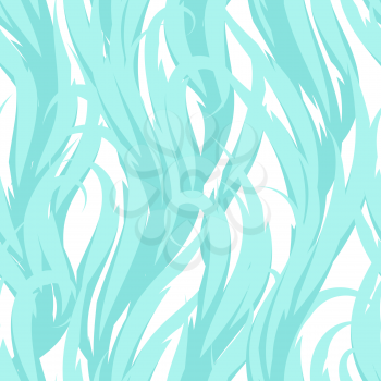 Abstract waves seamless pattern. Decorative swirly ornament with flowing water.