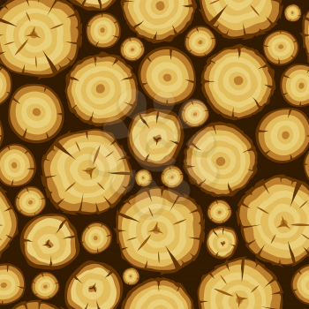 Seamless pattern with wood stumps. Background for forestry and lumber industry.