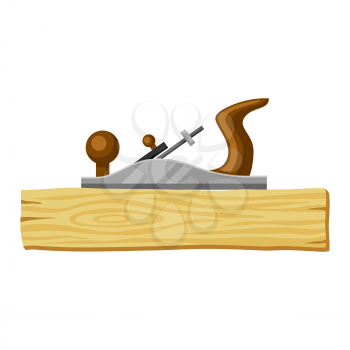 Jointer and wood plank. Illustration for forestry and lumber industry.