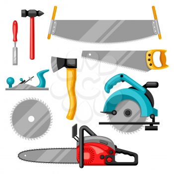 Set of equipment and tools for forestry and lumber industry.
