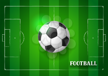 Soccer or football banner with ball. Sports illustration.