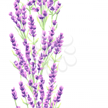 Lavender flowers seamless pattern. Watercolor natural illustration of Provence herbs.