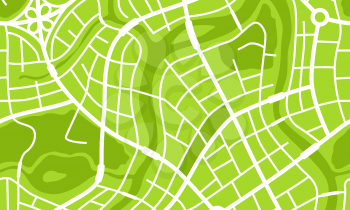 Abstract city map banner. Illustration of streets, roads and buildings.