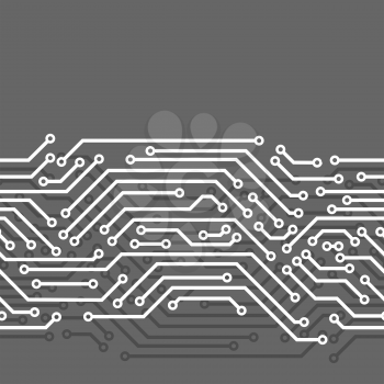 Circuit board seamless pattern. Background of microchip elements.