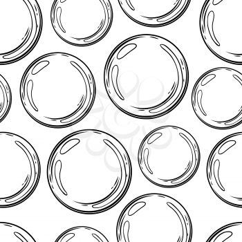 Air bubbles seamless pattern. Hand drawn abstract background.