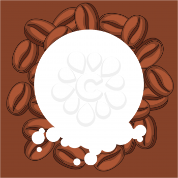 Background with coffee beans. Delicious flavored drink.