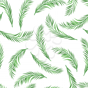 Seamless pattern with palm leaves. Tropical jungle plants. Woody natural rainforest.