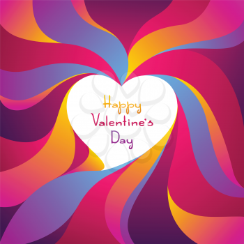 Happy Valentine Day greeting card. Colored heart shape. Love romantic background. weeding design.