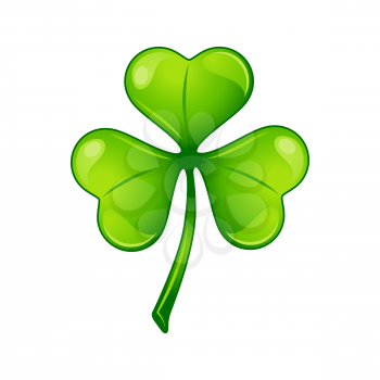 Saint Patricks Day illustration. Irish three leaf clover. Festive national icon.