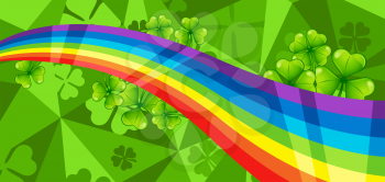 Saint Patricks Day banner. Holiday illustration with Irish festive national items.