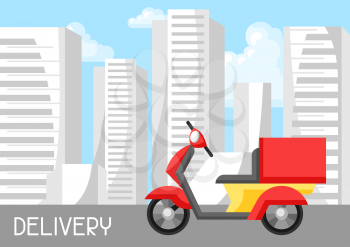Goods delivery by motorcycle.
