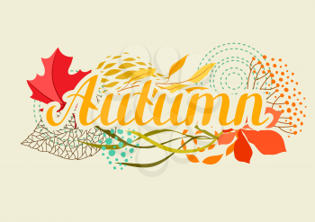 Background with falling leaves. Natural illustration of autumn foliage.