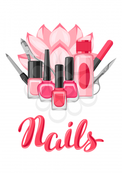 Background with manicure tools.