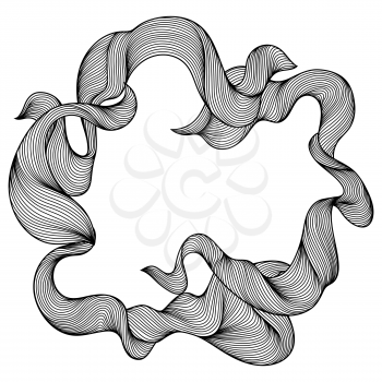 Frame with wave line curls.