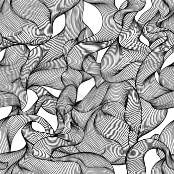 Seamless wave hair line pattern.