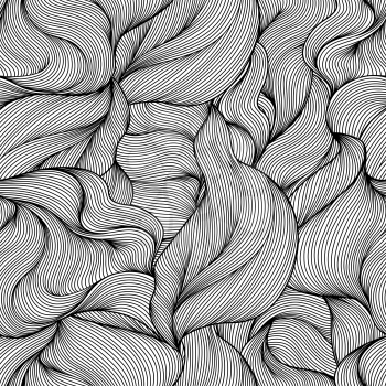 Seamless wave hair line pattern.