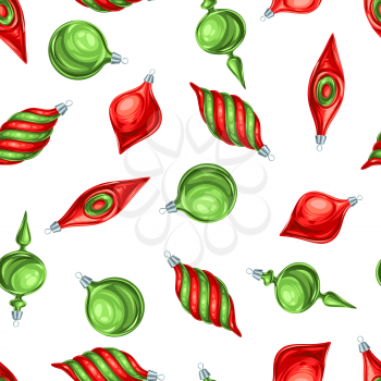 Christmas seamless pattern with balls.