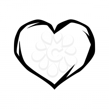 Black heart tattoo symbol. Icon or illustration on white background.