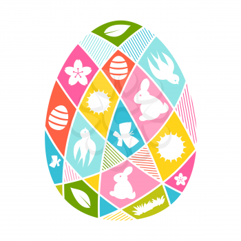 Happy Easter greeting card with holiday items. Background can be used for invitations and posters.