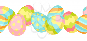 Happy Easter seamless pattern wiht eggs. Holiday decorative patternd items.