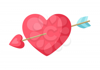 Heart and arrow icon. Illustration for Wedding or Valentine day.