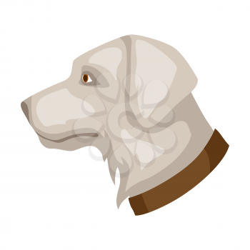 Icon of dog head. Illustration solated on white background.
