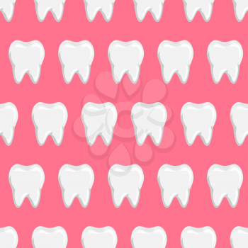 Seamless pattern with teeth. Dental background. Dentistry care ornament.