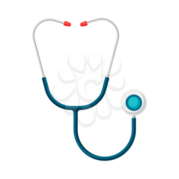 Stethoscope icon in flat style. Medical illustration isolated on white background.