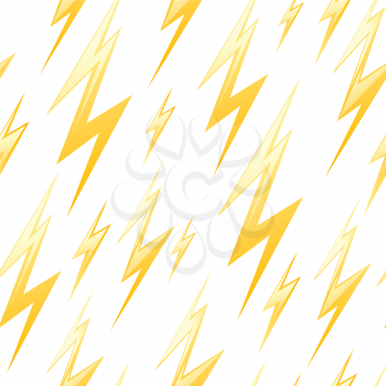 Seamless pattern with lightning. Cartoon illustration of natural phenomenon.