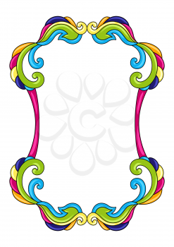 Mexican decorative frame with ornamental swirls. Traditional decorative objects. Talavera ornamental ceramic. Ethnic folk ornament.