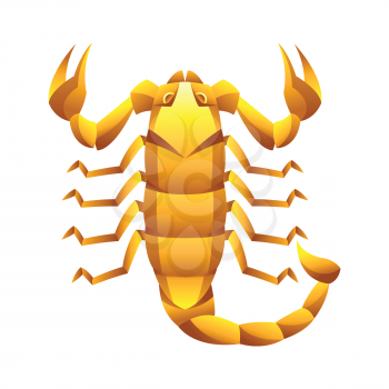 Scorpio zodiac sign, golden horoscope symbol. Stylized astrological illustration.