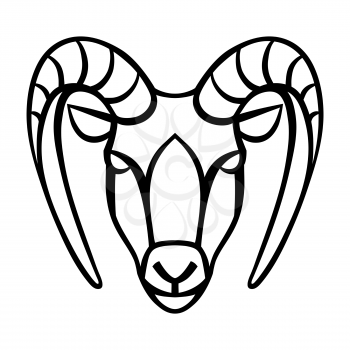 Capricorn zodiac sign, black horoscope symbol. Stylized astrological illustration.