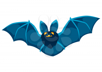 Happy halloween illustration of angry vampire. Cartoon holiday icon.